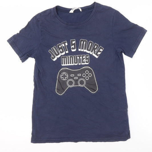Boys UK Size 10-12 Years H&M Blue Basic T-Shirt