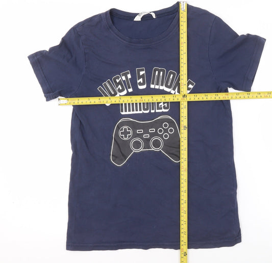 Boys UK Size 10-12 Years H&M Blue Basic T-Shirt