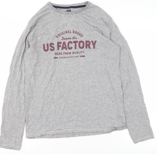 Womens UK Size S La Redoute Grey Basic T-Shirt