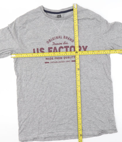 Womens UK Size S La Redoute Grey Basic T-Shirt