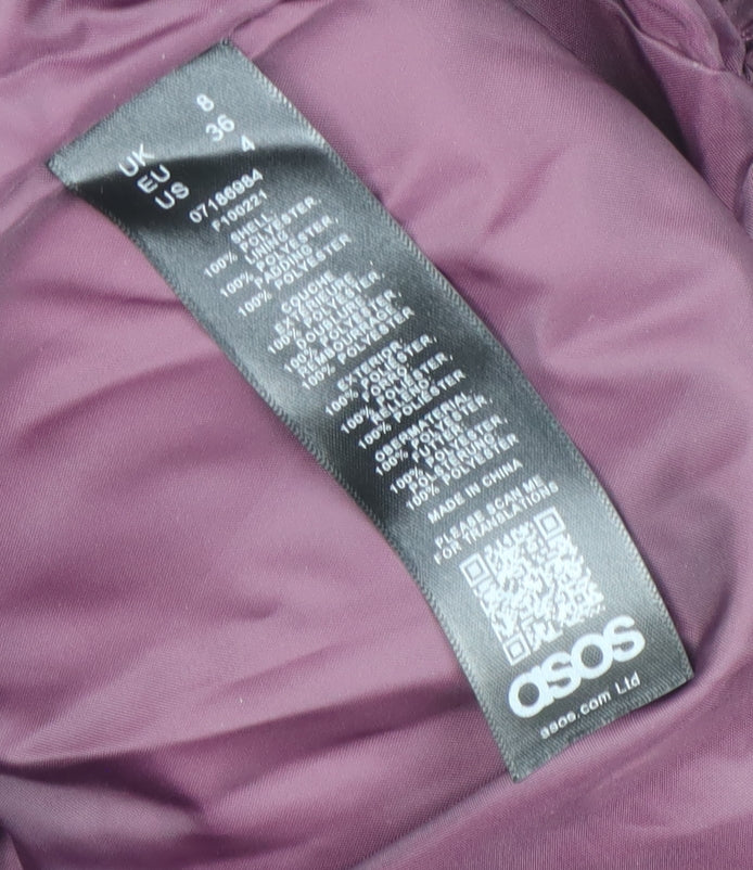 Womens UK Size 8 ASOS Purple Puffer Jacket