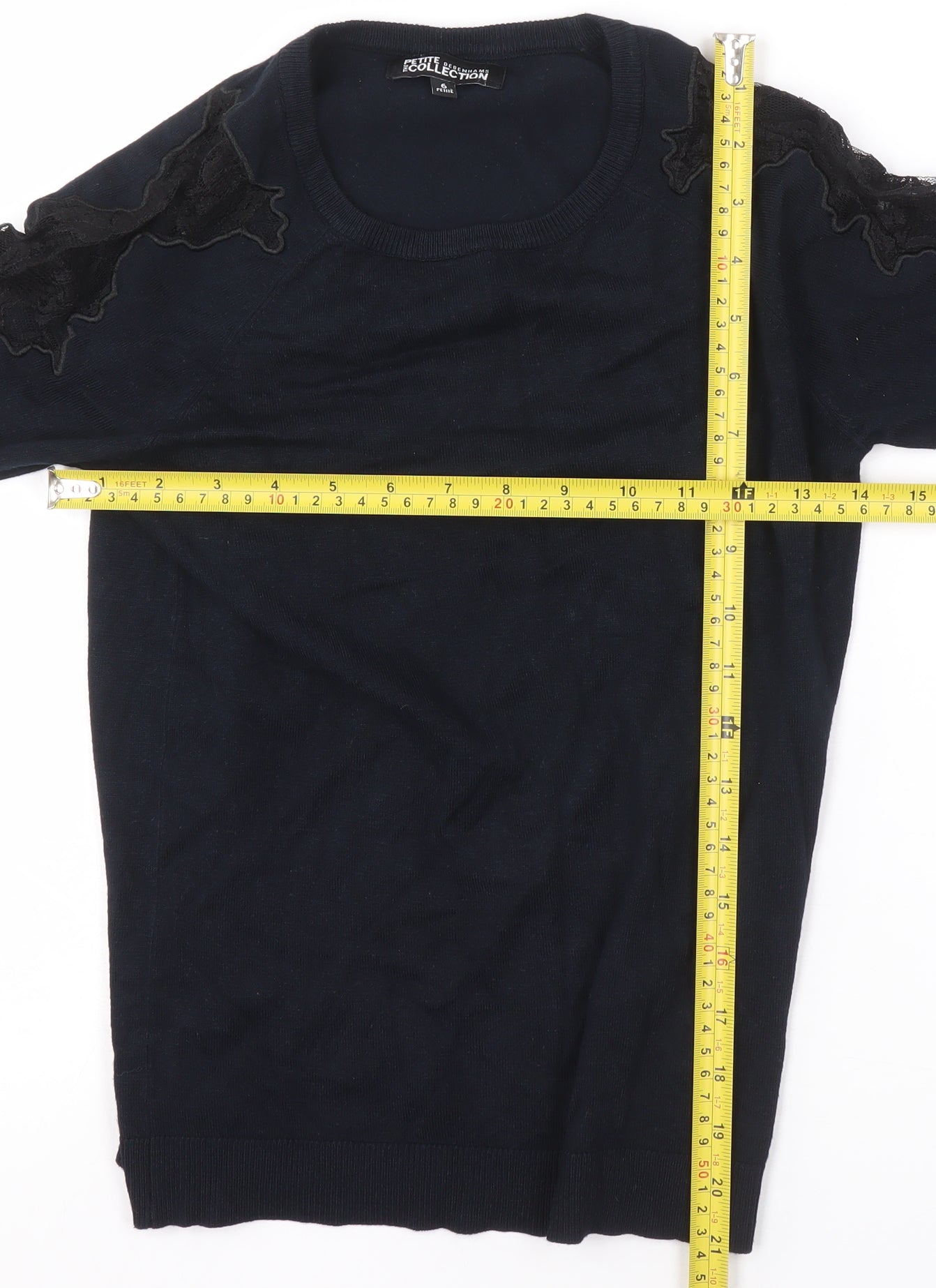 Womens UK Size 6 Debenhams Black Basic Blouse
