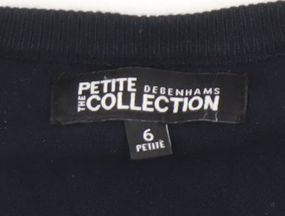 Womens UK Size 6 Debenhams Black Basic Blouse