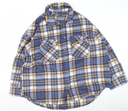 Primark Womens Multicoloured Check Flannel Button-Up Shirt XL