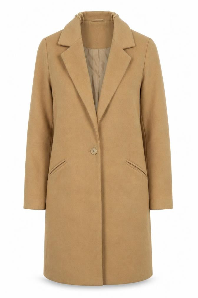 Womens UK Size 10 New Look Beige Overcoat