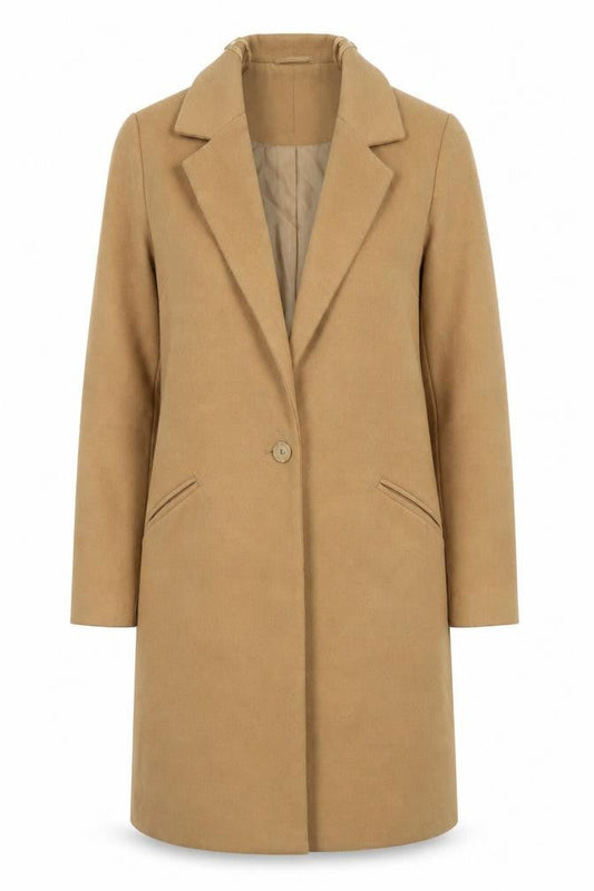 Womens UK Size 10 New Look Beige Overcoat