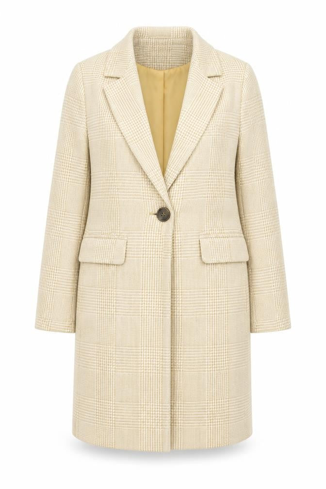 Womens UK Size 6 New Look Beige Overcoat