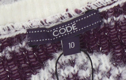 Womens UK Size 10 CODE White Pullover Jumper