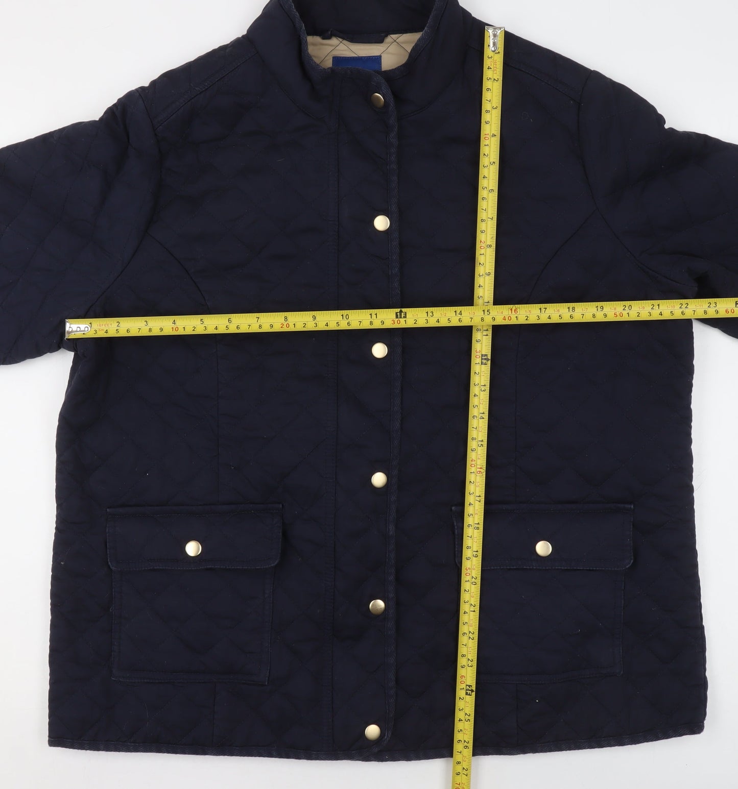 Cotton Traders Womens Blue Quilted Mid-Length Jacket Size 18