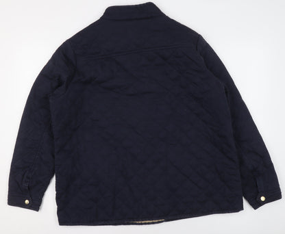 Cotton Traders Womens Blue Quilted Mid-Length Jacket Size 18
