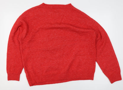 Disney Women’s Red Mickey Mouse Crew Neck Knit Jumper Size L