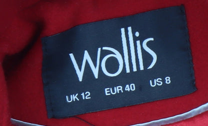 Womens UK Size 12 Wallis Red Pea Coat