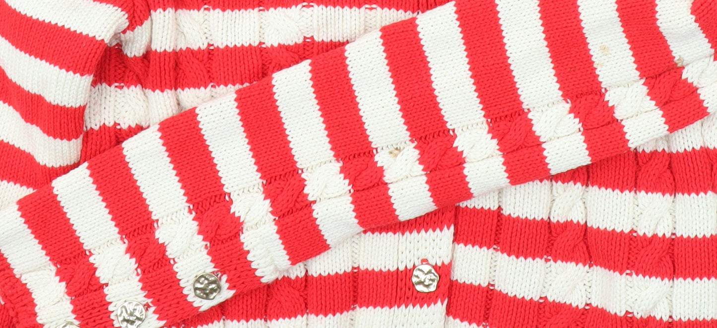 Womens UK Size 12 Zara Red Cardigan Jumper