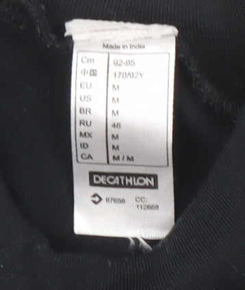 Womens UK Size M DECATHLON Black Basic T-Shirt