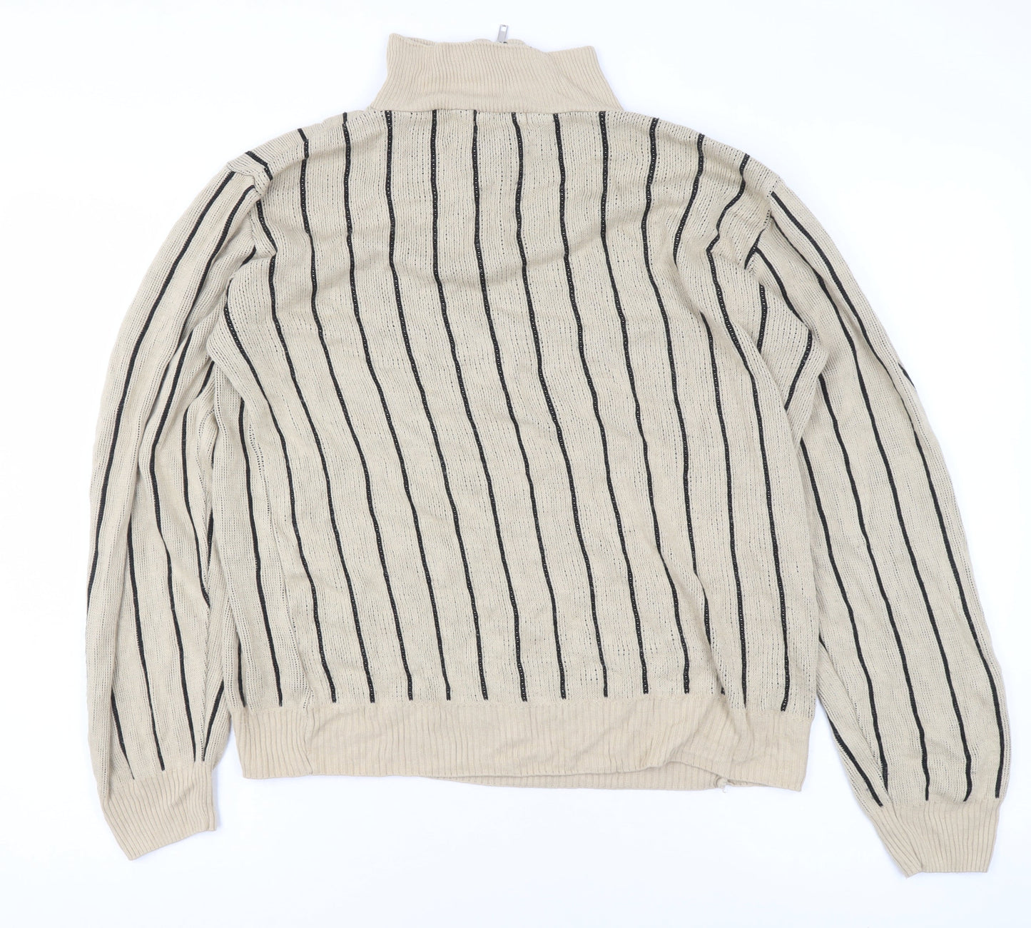 Mens UK Size S boohooMAN Beige 1/2 Zip Sweatshirt