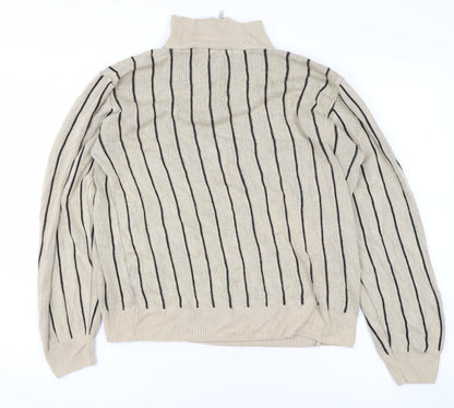 Mens UK Size S boohooMAN Beige 1/2 Zip Sweatshirt