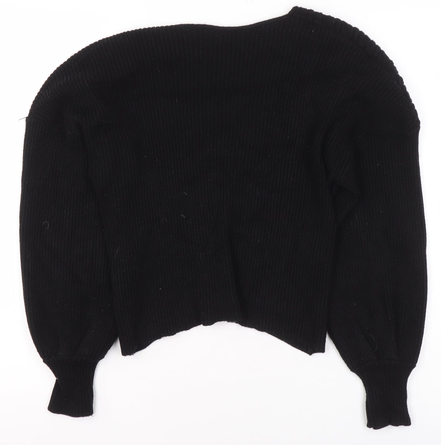 Womens UK Size 12 Zara Black Wrap Jumper