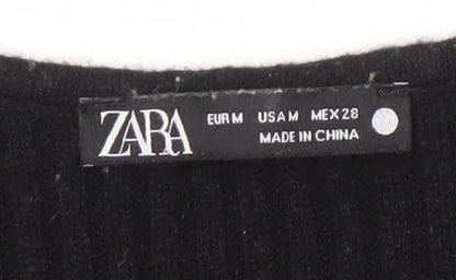 Womens UK Size 12 Zara Black Wrap Jumper