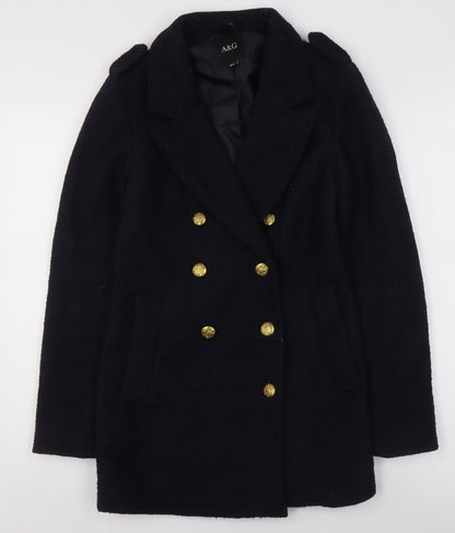 Womens UK Size XS A&G Black Pea Coat