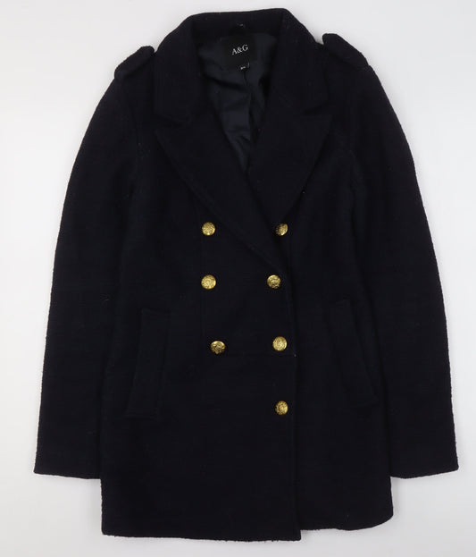Womens UK Size XS A&G Black Pea Coat