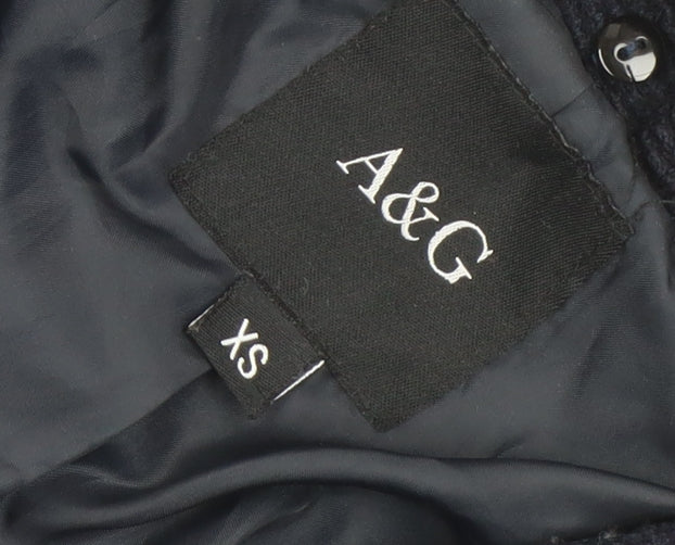 Womens UK Size XS A&G Black Pea Coat