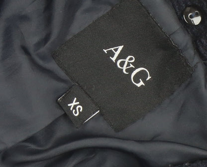 Womens UK Size XS A&G Black Pea Coat