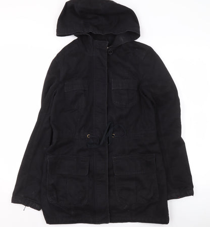 Womens UK Size 10 Just Jeans Black Parka Coat