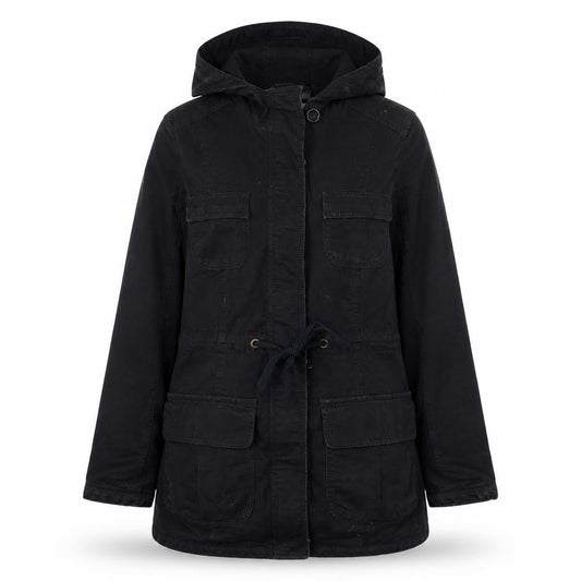 Womens UK Size 10 Just Jeans Black Parka Coat