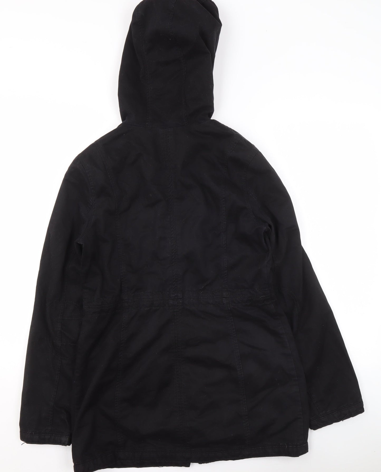 Womens UK Size 10 Just Jeans Black Parka Coat