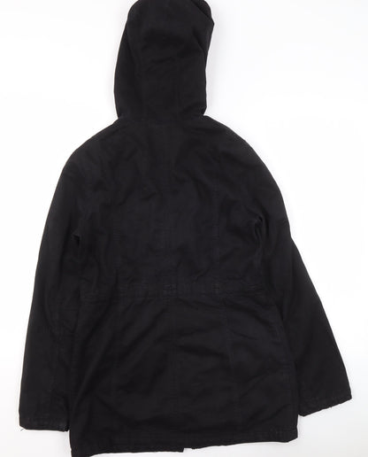 Womens UK Size 10 Just Jeans Black Parka Coat