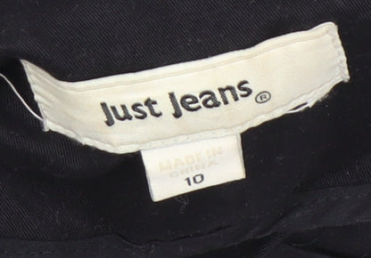 Womens UK Size 10 Just Jeans Black Parka Coat