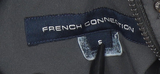 French Connection Women Grey Hooded Parka Coat S Long Waterproof