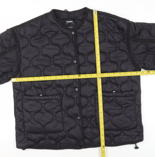 Pull&Bear Womens Black Quilted Short Padded Jacket Size S