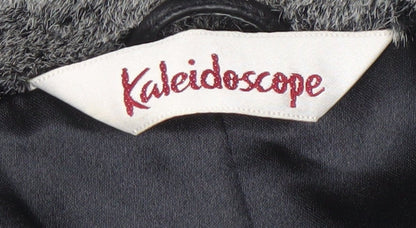 Kaleidoscope Women's Black Faux Fur Trim Leather Waistcoat UK 18