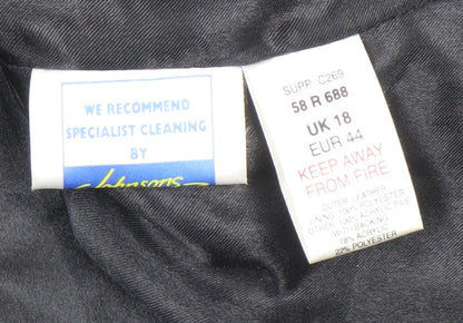 Kaleidoscope Women's Black Faux Fur Trim Leather Waistcoat UK 18