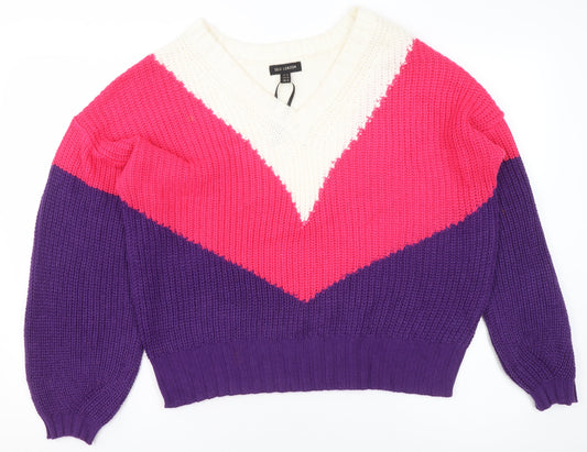 Womens UK Size M QED London Multicoloured Pullover Jumper