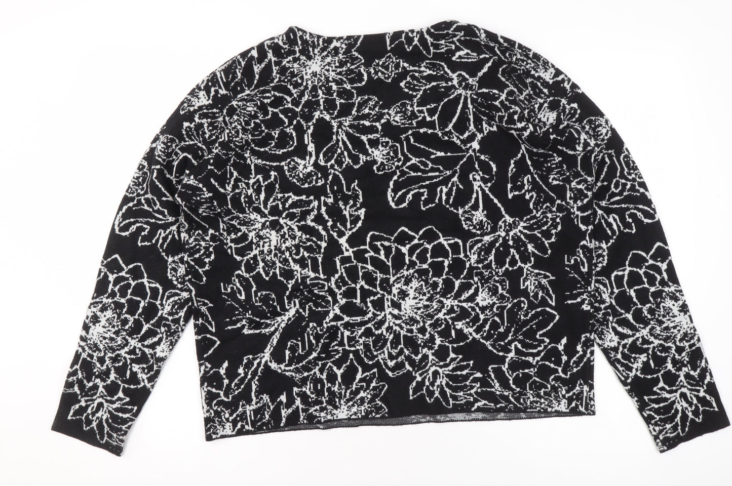 Cynthia Rowley Women’s Black Floral Knit Jumper XL