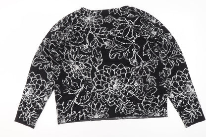 Cynthia Rowley Women’s Black Floral Knit Jumper XL