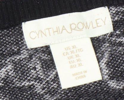 Cynthia Rowley Women’s Black Floral Knit Jumper XL