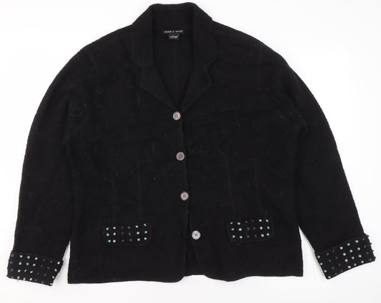 Womens UK Size L Deane & White Black Basic Jacket