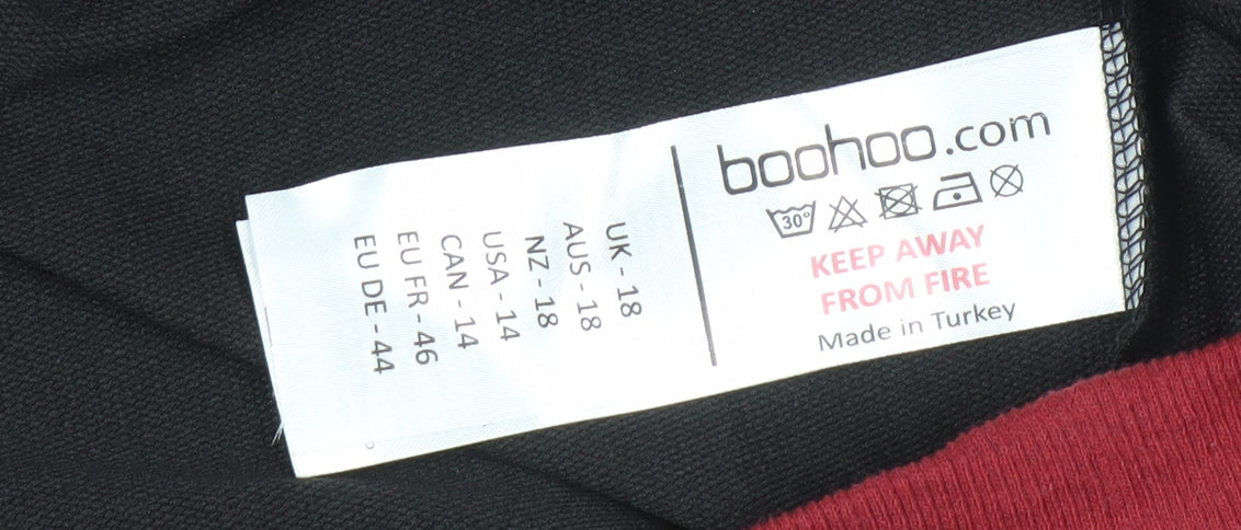 Womens UK Size 18 Boohoo Black Pullover Sweatshirt