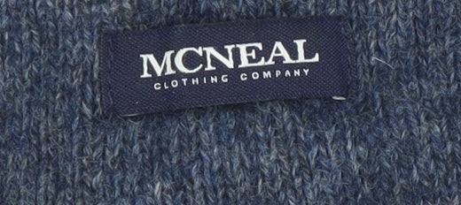 MCNEAL Men's Blue Fair Isle Wool Jumper Size M Crew Neck Pullover