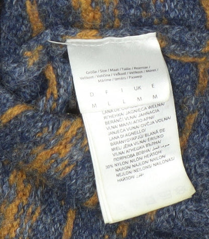 MCNEAL Men's Blue Fair Isle Wool Jumper Size M Crew Neck Pullover