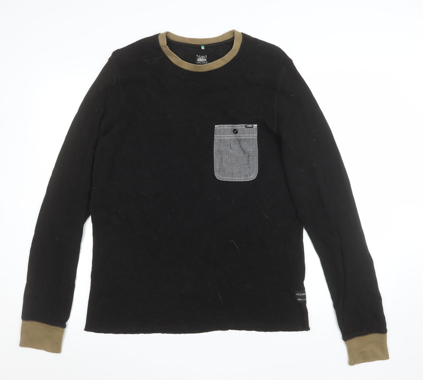 Mens UK Size M Lost Mischief Black Pullover Sweatshirt