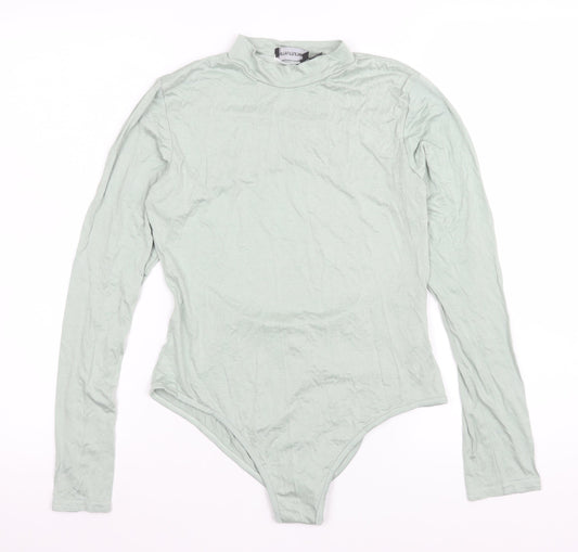 PrettyLittleThing Women’s Sage Green Long Sleeve Bodysuit Size 10