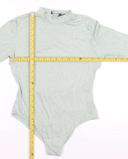 PrettyLittleThing Women’s Sage Green Long Sleeve Bodysuit Size 10