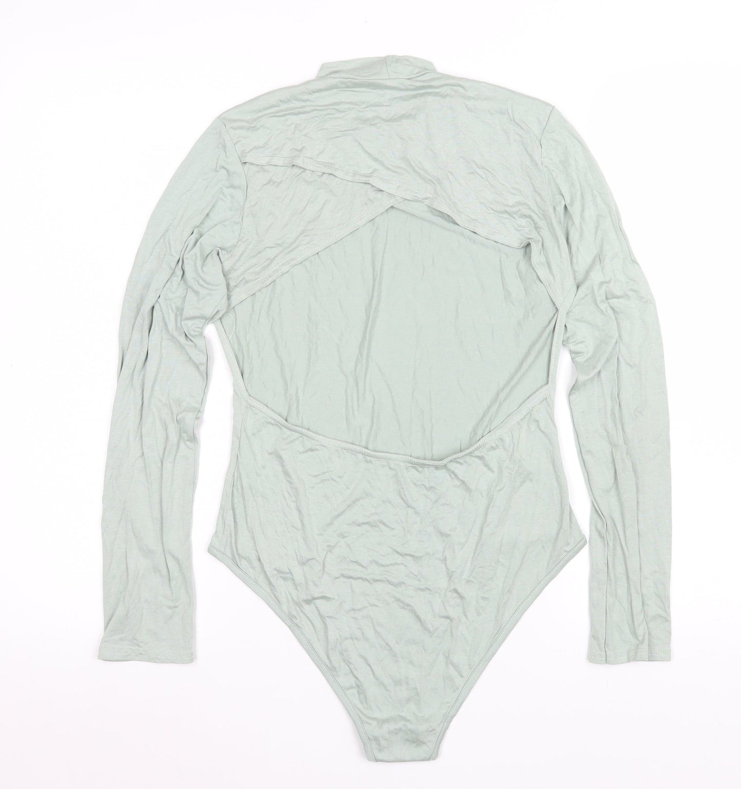 PrettyLittleThing Women’s Sage Green Long Sleeve Bodysuit Size 10