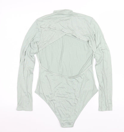 PrettyLittleThing Women’s Sage Green Long Sleeve Bodysuit Size 10