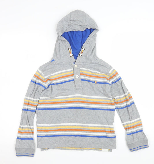 Boys UK Size 8-9 Years FatFace Grey Henley Hoodie