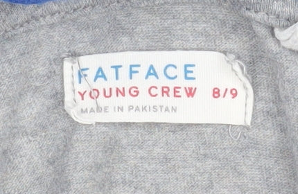 Boys UK Size 8-9 Years FatFace Grey Henley Hoodie